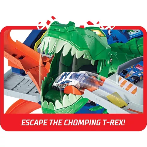 Mattel Hot Wheels T-Rex ultimate garázs kisautókkal