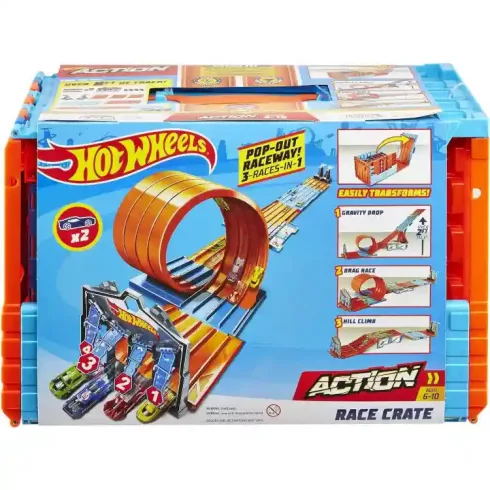 Mattel Hot Wheels 3 az 1-ben átalakítható versenypálya dobozban