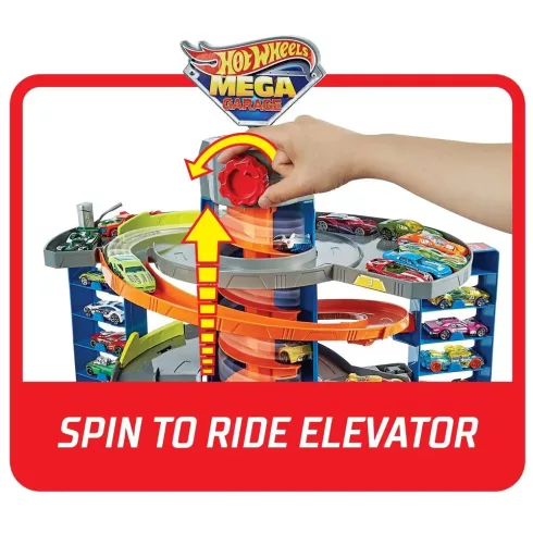 Mattel Hot Wheels GTT95 Mega garázs kisautóval (csomagolássérült)