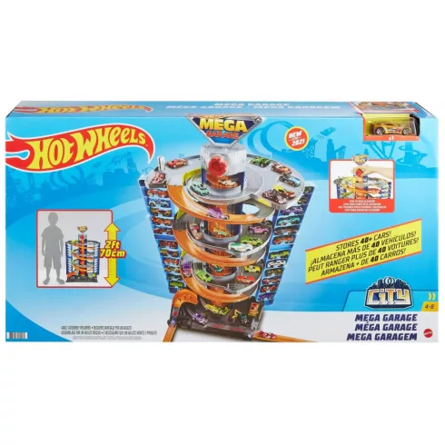 Mattel Hot Wheels GTT95 Mega garázs kisautóval