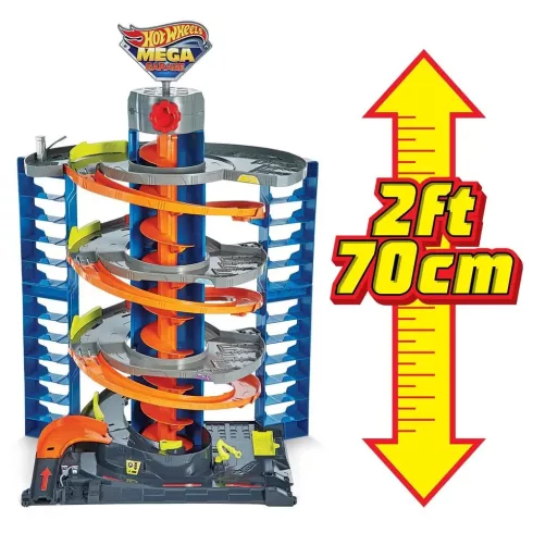 Mattel Hot Wheels GTT95 Mega garázs kisautóval