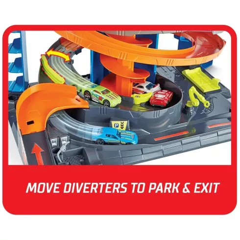 Mattel Hot Wheels GTT95 Mega garázs kisautóval