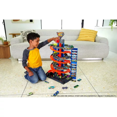 Mattel Hot Wheels GTT95 Mega garázs kisautóval