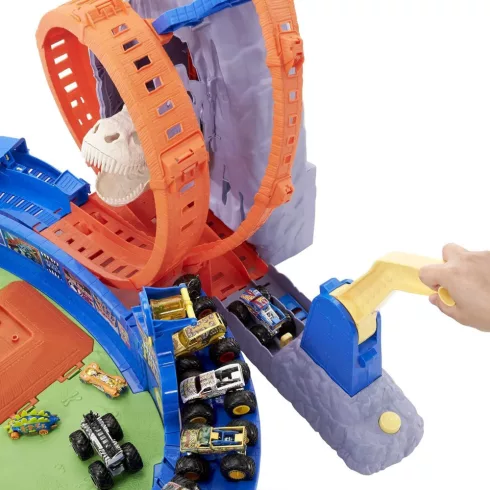Mattel Hot Wheels Monster Truck T-Rex óriás vulkán aréna fénnyel és hanggal