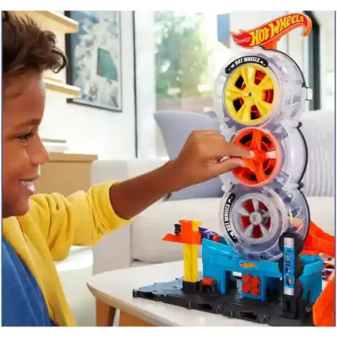 Mattel Hot Wheels triplakerék gumiszervíz pályakészlet