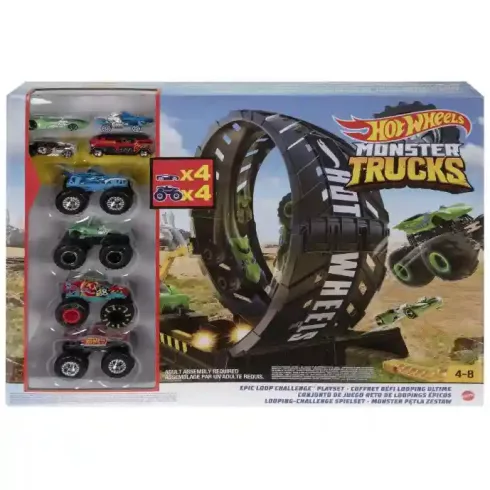 Mattel Hot Wheels Monster Trucks hurok kihívás játékszett 8db autóval