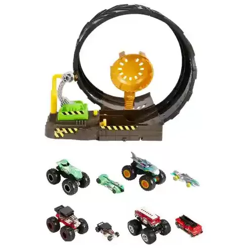 Mattel Hot Wheels Monster Trucks hurok kihívás játékszett 8db autóval