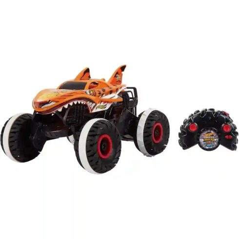 Mattel Hot Wheels távirányítós RC Monster Trucks Tiger Shark terepautó