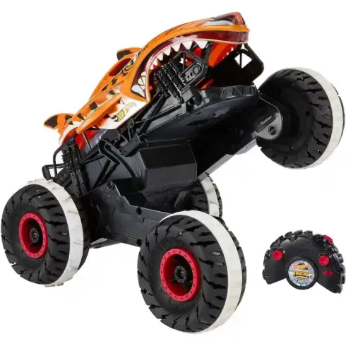 Mattel Hot Wheels távirányítós RC Monster Trucks Tiger Shark terepautó