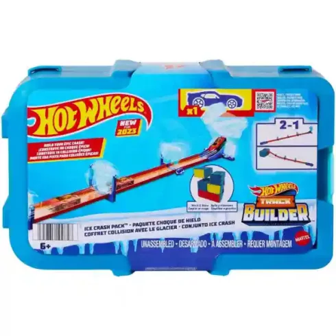 Mattel Hot Wheels 2 az 1-ben jeges ütközés autópálya dobozban