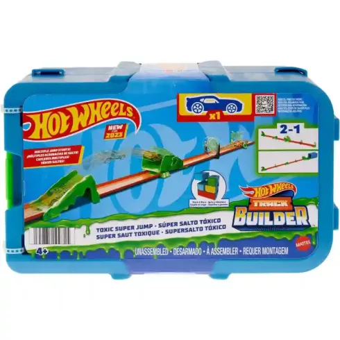 Mattel Hot Wheels 2 az 1-ben átalakítható ugratós versenypálya dobozban