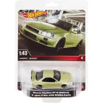    Mattel Hot Wheels Premium Nissan Skyline GT-R (BNR34) 1:43 kisautó