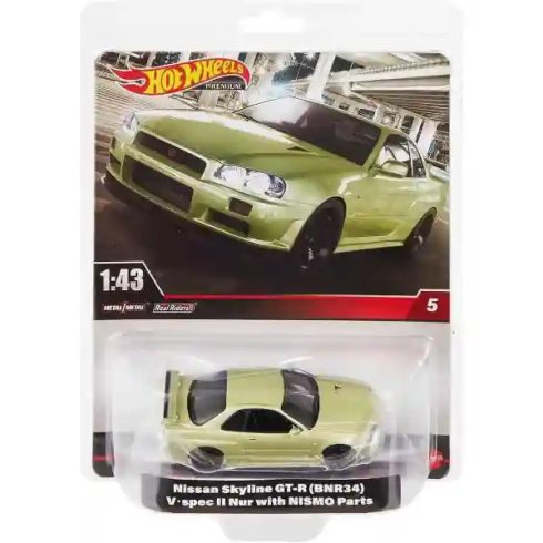  Mattel Hot Wheels Premium Nissan Skyline GT-R (BNR34) 1:43 kisautó
