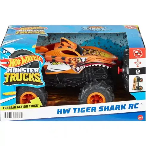 Mattel Hot Wheels Tiger Shark távirányítós RC Monster Trucks autó 20cm (csomagolássérült)