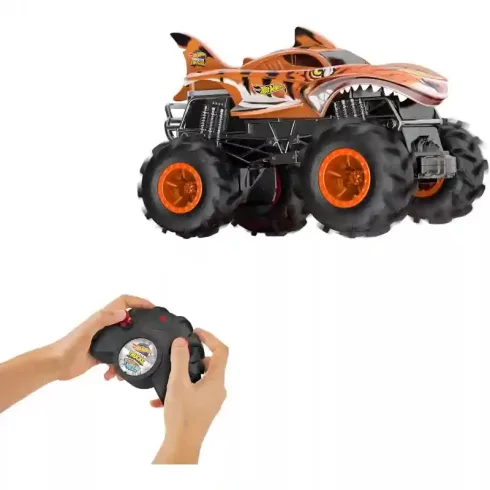 Mattel Hot Wheels Tiger Shark távirányítós RC Monster Trucks autó 20cm (csomagolássérült)