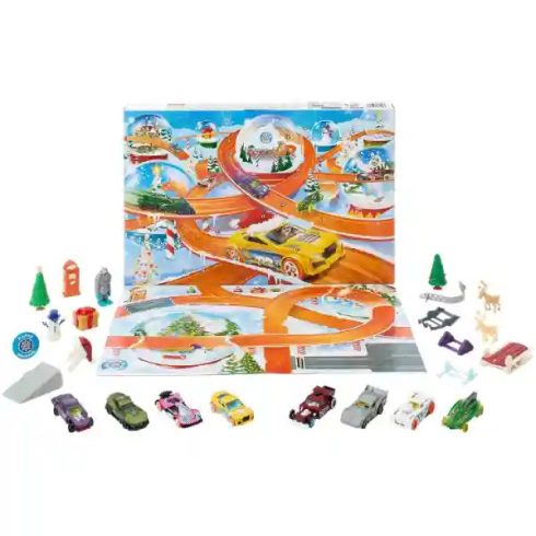 Mattel Hot Wheels adventi kalendárium, naptár 8db kisautóval