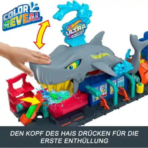 Mattel Hot Wheels cápás autómosó színváltós autóval