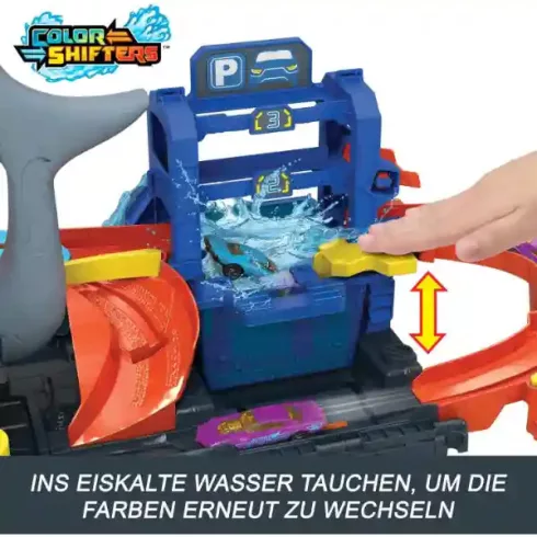 Mattel Hot Wheels cápás autómosó színváltós autóval