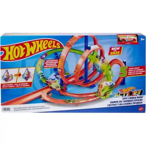 Mattel Hot Wheels szédületes ütközések motorizált pályaszett kisautóval