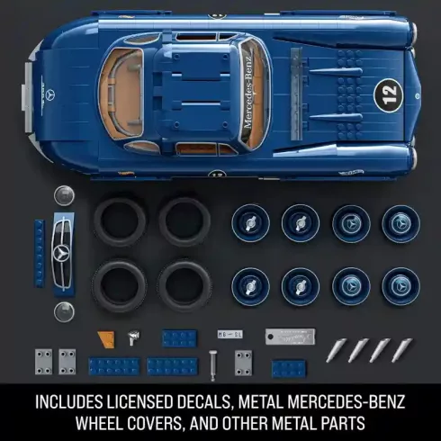 Mattel Brick Shop Hot Wheels Premium Mercedes-Benz 300 SL építőjáték kisautóval