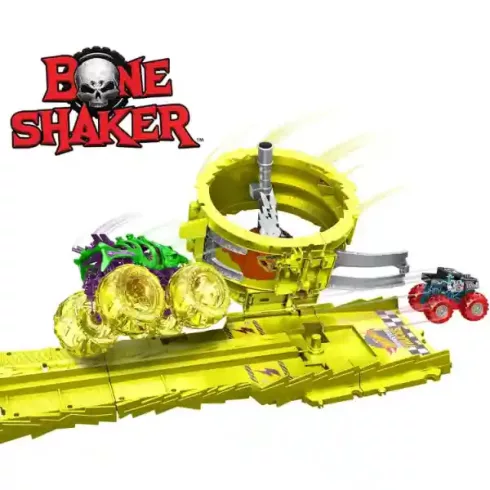  Mattel Hot Wheels Monster Trucks Power Smashers üldözős kihívás, Skelesaurus vs. Bone Shaker