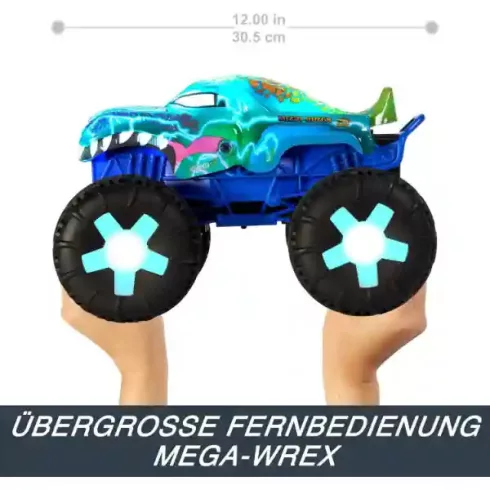 Mattel Hot Wheels távirányítós RC Mega-Wrex Alive interaktív autó, Monster Trucks Power Smashers