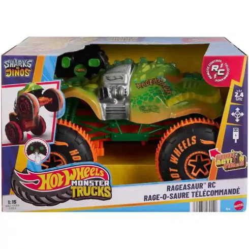 Mattel Hot Wheels Monster Trucks RC Rageasaur dino távirányítós autó 30cm