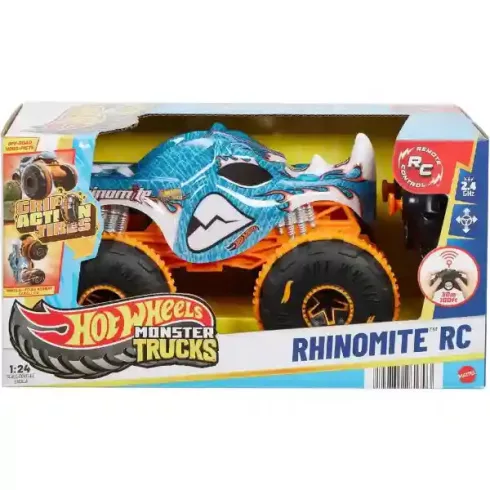Mattel Hot Wheels Rhinomite távirányítós RC Monster Trucks autó 20cm
