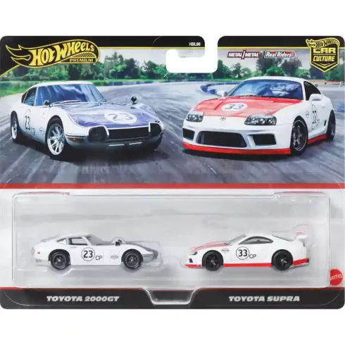  Mattel Hot Wheels Premium Toyota 2000GT és Toyota Supra kisautók