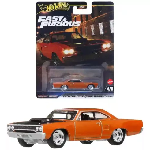  Mattel Hot Wheels Premium Fast & Furious 1970 Custom Plymouth Roadrunner kisautó