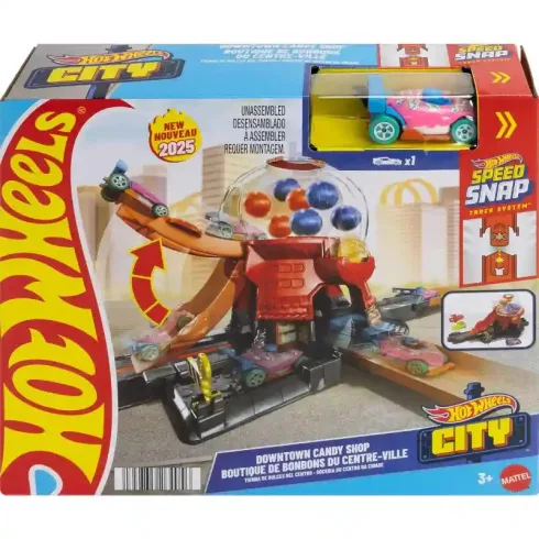 Mattel Hot Wheels rágógumi automata játékszett kisautóval