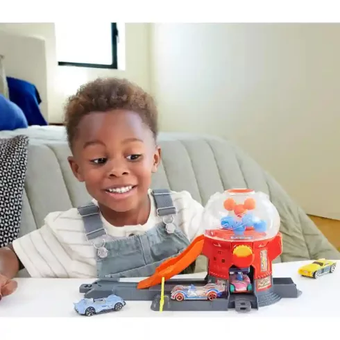 Mattel Hot Wheels rágógumi automata játékszett kisautóval