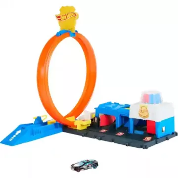   Mattel Hot Wheels szuper rendőrség pályaszett rendőrautóval, rendőrkapitányság