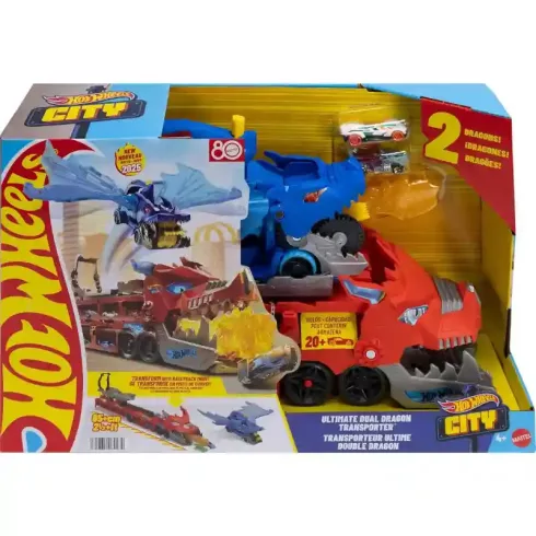 Mattel Hot Wheels 2 az 1-ben sárkányos autószállító