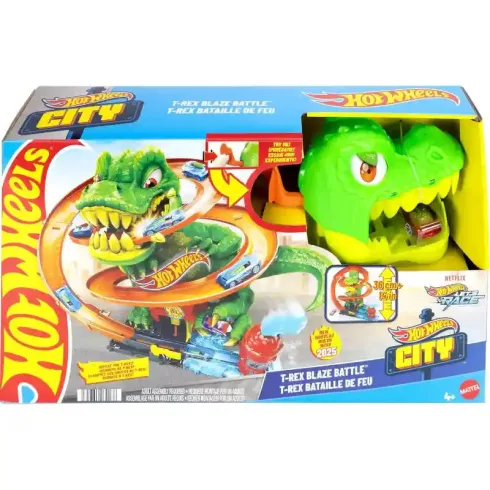 Mattel Hot Wheels T-Rex támadás pályaszett kisautóval