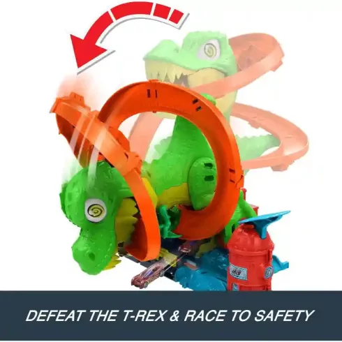 Mattel Hot Wheels T-Rex támadás pályaszett kisautóval