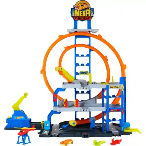Mattel Hot Wheels mega hurok emeletes garázs kisautóval