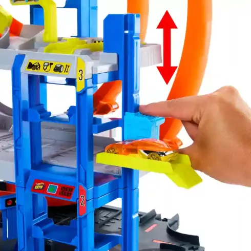 Mattel Hot Wheels mega hurok emeletes garázs kisautóval