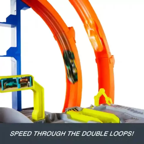 Mattel Hot Wheels mega hurok emeletes garázs kisautóval