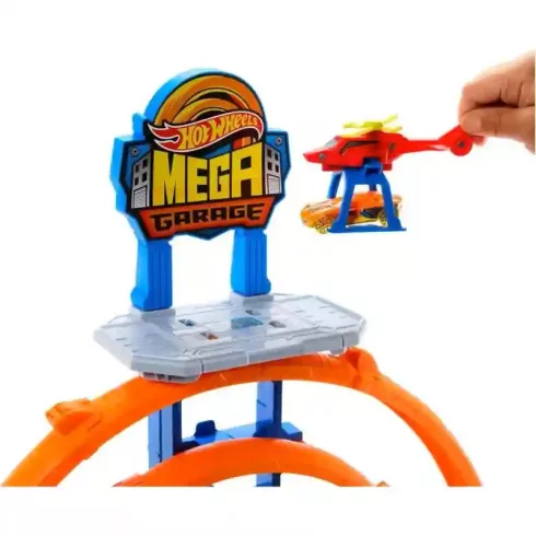 Mattel Hot Wheels mega hurok emeletes garázs kisautóval