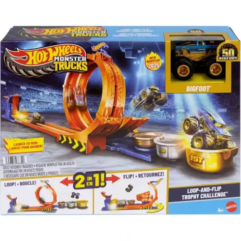 Mattel Hot Wheels Monster Trucks 2 az 1-ben hurok és ugrató pályaszett