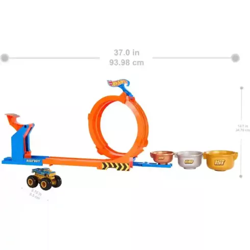 Mattel Hot Wheels Monster Trucks 2 az 1-ben hurok és ugrató pályaszett