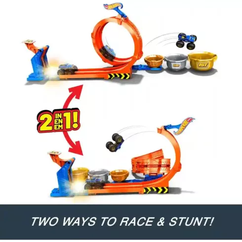 Mattel Hot Wheels Monster Trucks 2 az 1-ben hurok és ugrató pályaszett