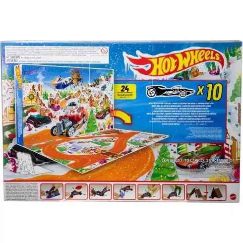 Mattel Hot Wheels adventi kalendárium, naptár 10db kisautóval