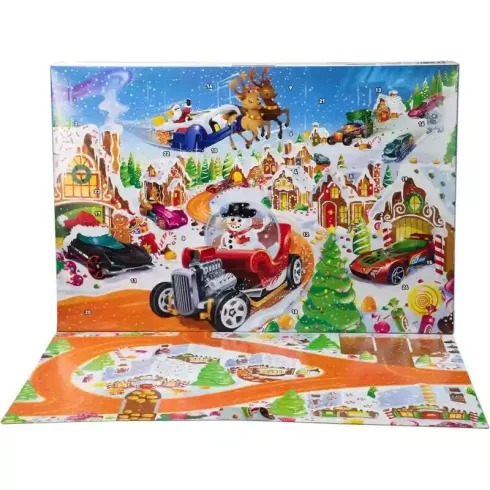 Mattel Hot Wheels adventi kalendárium, naptár 10db kisautóval