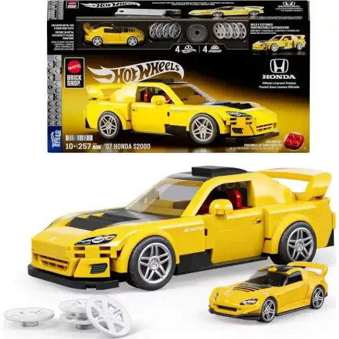 Mattel Brick Shop Hot Wheels '07 Honda S2000 építőjáték kisautóval