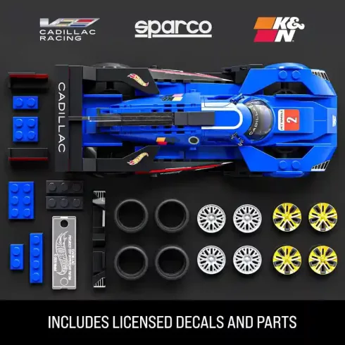 Mattel Brick Shop Hot Wheels Cadillac Project GTP Hypercar építőjáték kisautóval