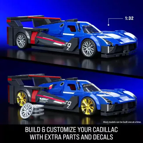 Mattel Brick Shop Hot Wheels Cadillac Project GTP Hypercar építőjáték kisautóval