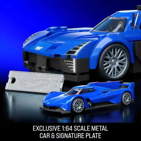Mattel Brick Shop Hot Wheels Cadillac Project GTP Hypercar építőjáték kisautóval