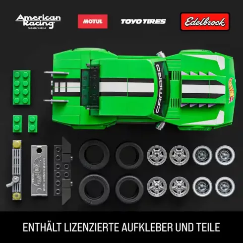 Mattel Brick Shop Hot Wheels Custom '68 Chevrolet Camaro építőjáték kisautóval